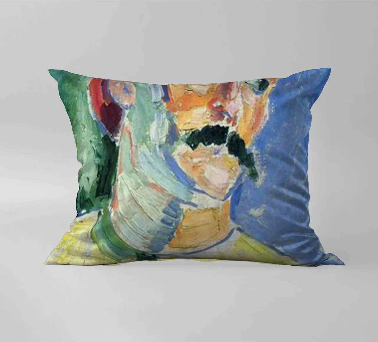 dipinto di un vecchio con i baffi cuscino da briyan shop