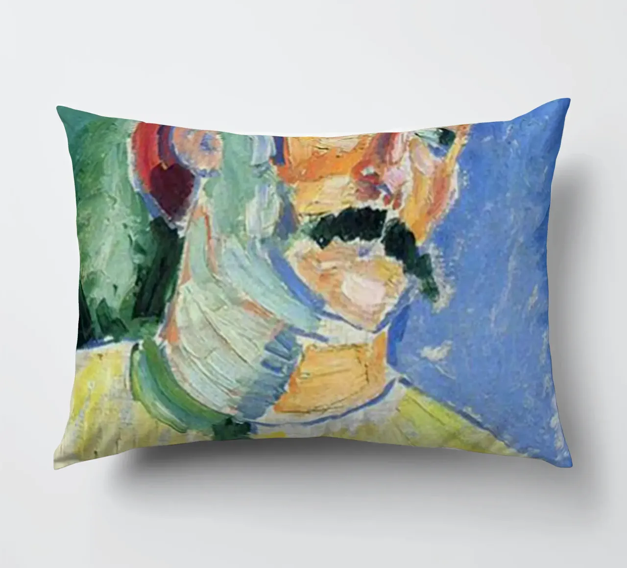 dipinto di un vecchio con i baffi cuscino da briyan shop