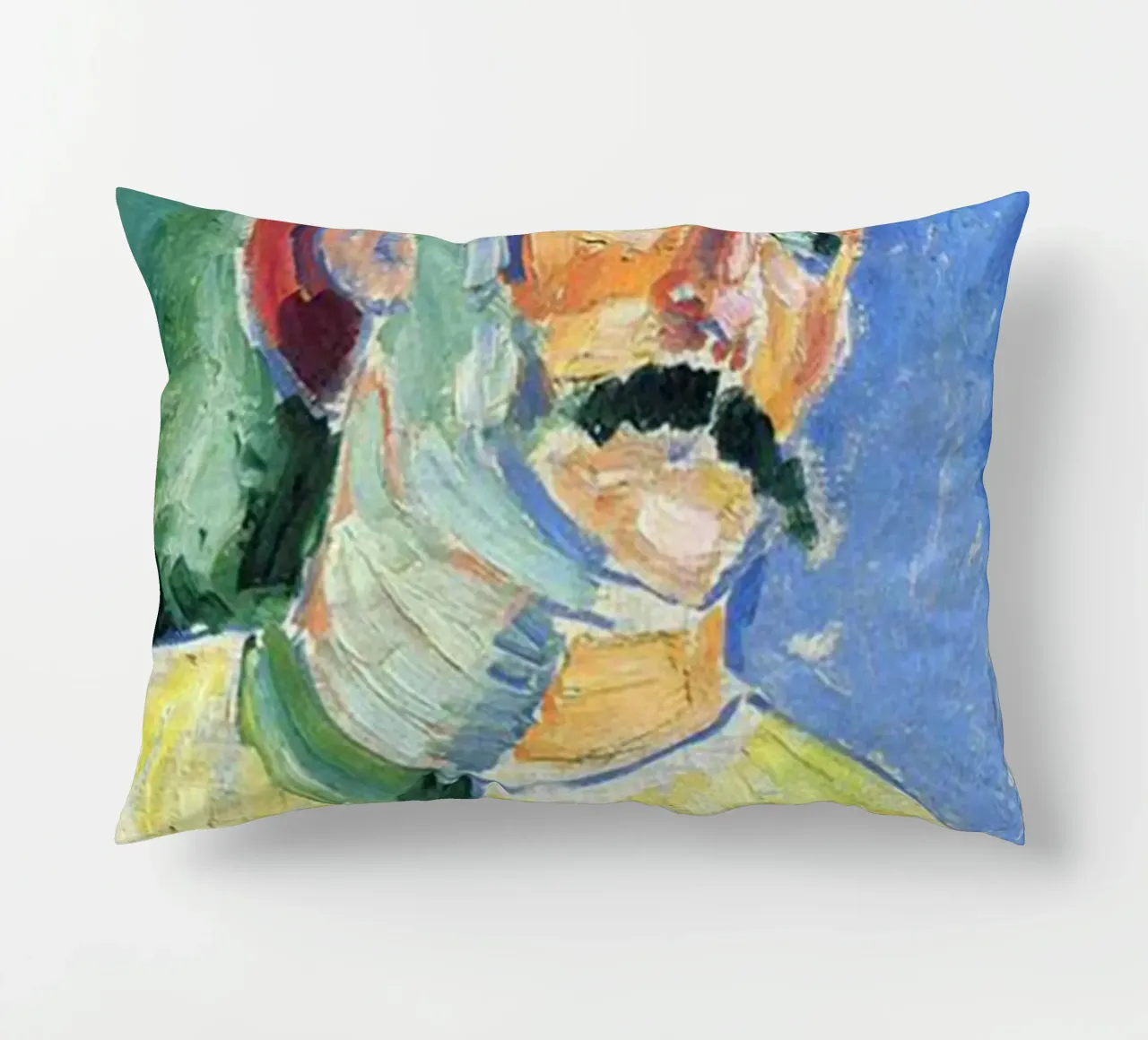 dipinto di un vecchio con i baffi cuscino da briyan shop