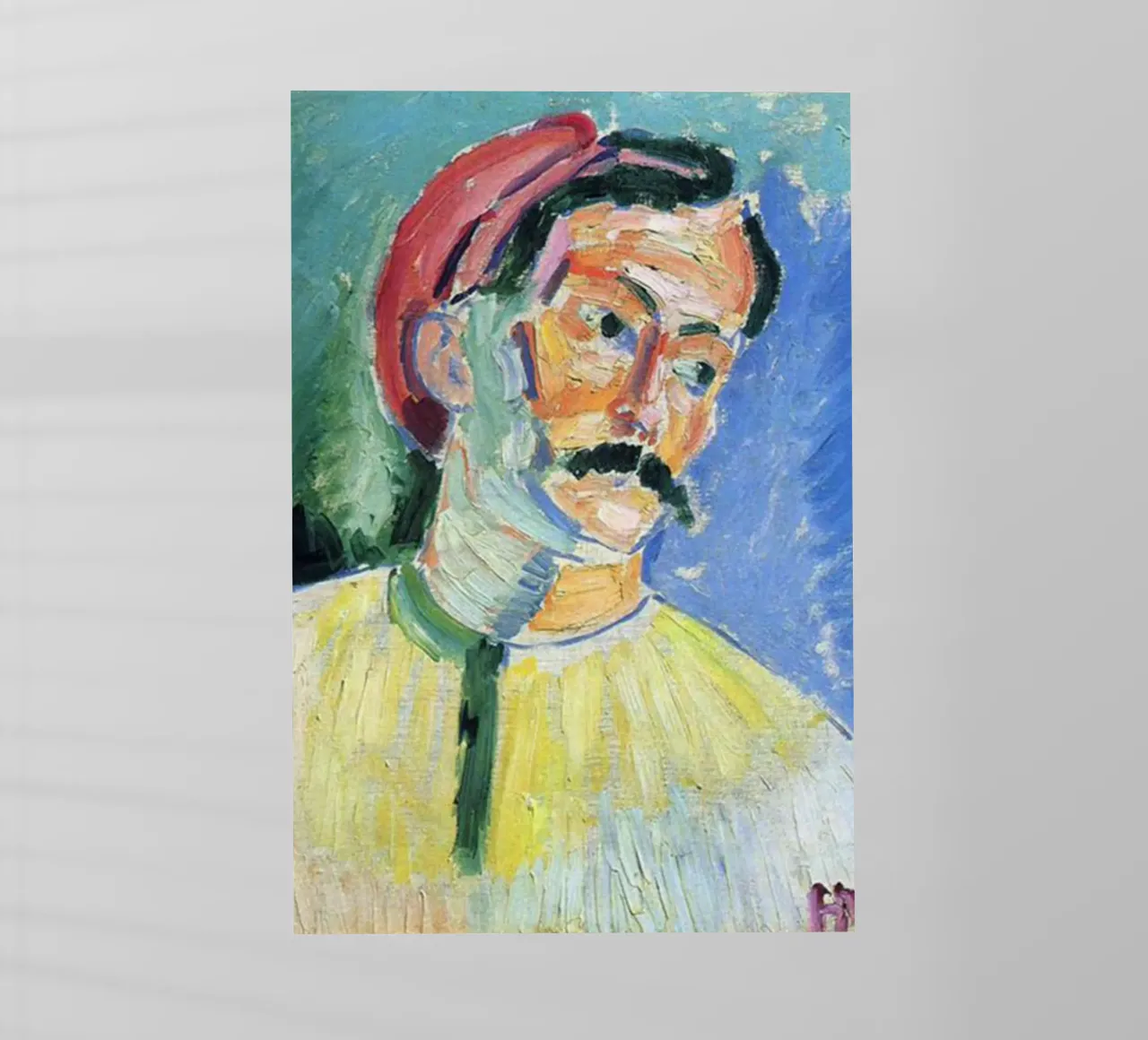 dipinto di un vecchio con i baffi pellicola backlit da briyan shop