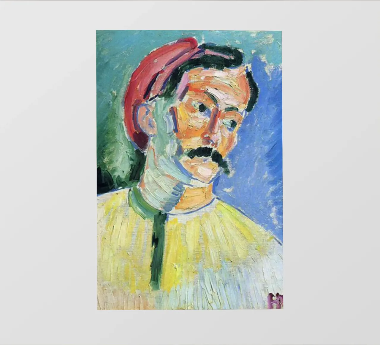 dipinto di un vecchio con i baffi pellicola backlit da briyan shop