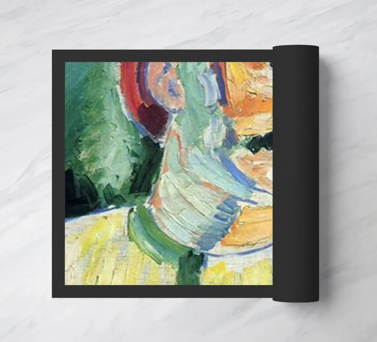 dipinto di un vecchio con i baffi zerbino da briyan shop