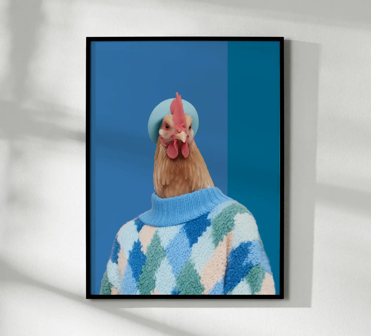 Blaue Hühner Mode Poster von Carinaprint