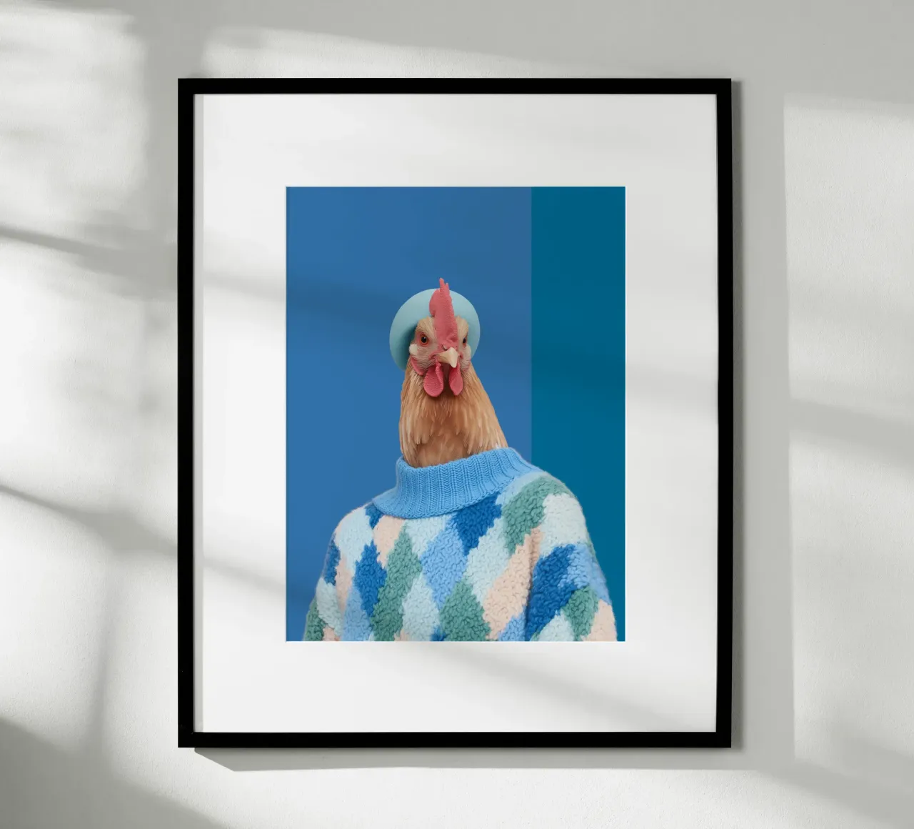 Blaue Hühner Mode Poster von Carinaprint