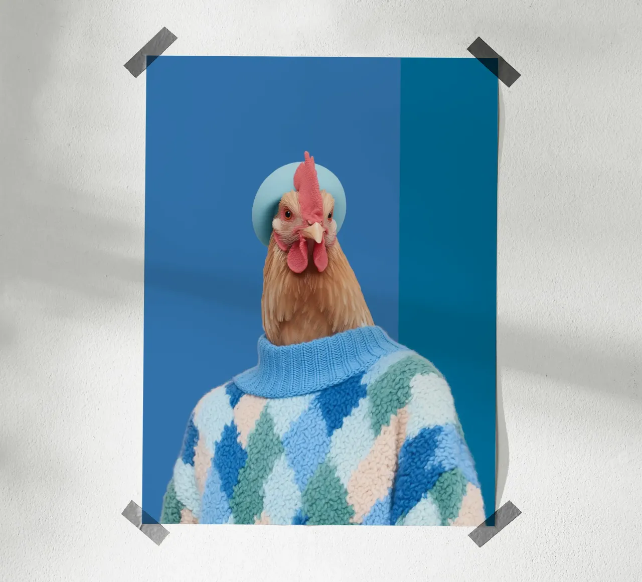 Blaue Hühner Mode Poster von Carinaprint