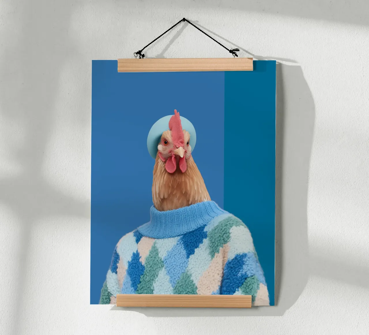 Blaue Hühner Mode Poster von Carinaprint