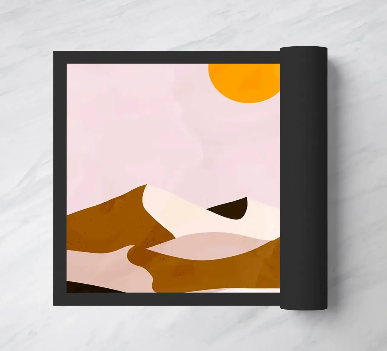 Paesaggio desertico minimalista con sole zerbino da Sabine Klein