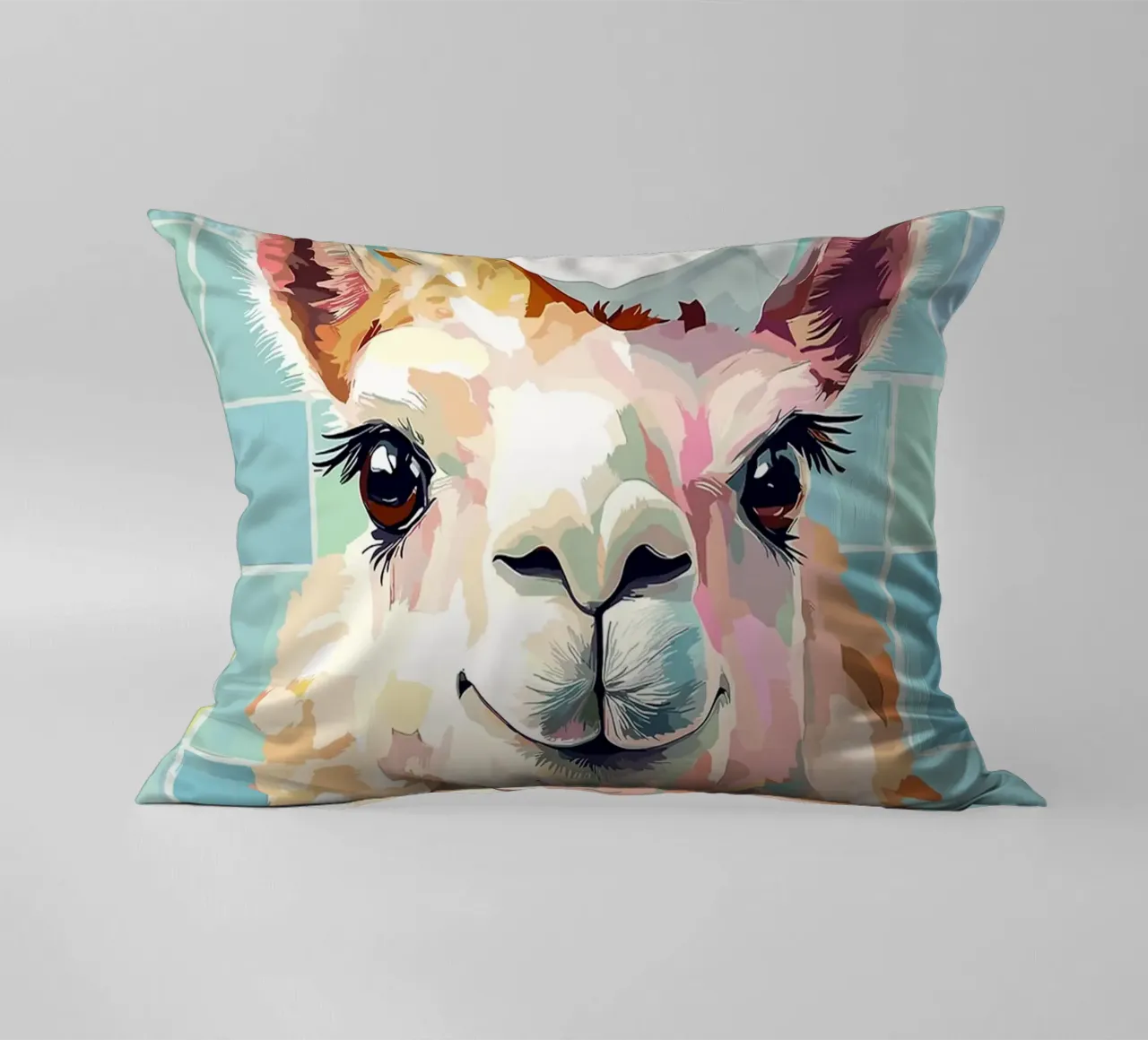 Lama con carta igienica in testa cuscino da Sabine Klein