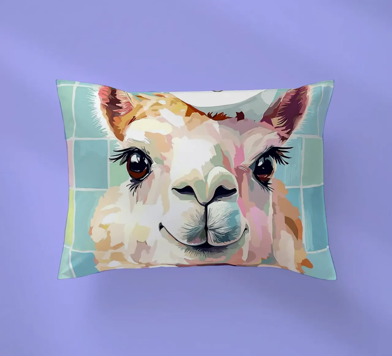 Lama con carta igienica in testa cuscino da Sabine Klein