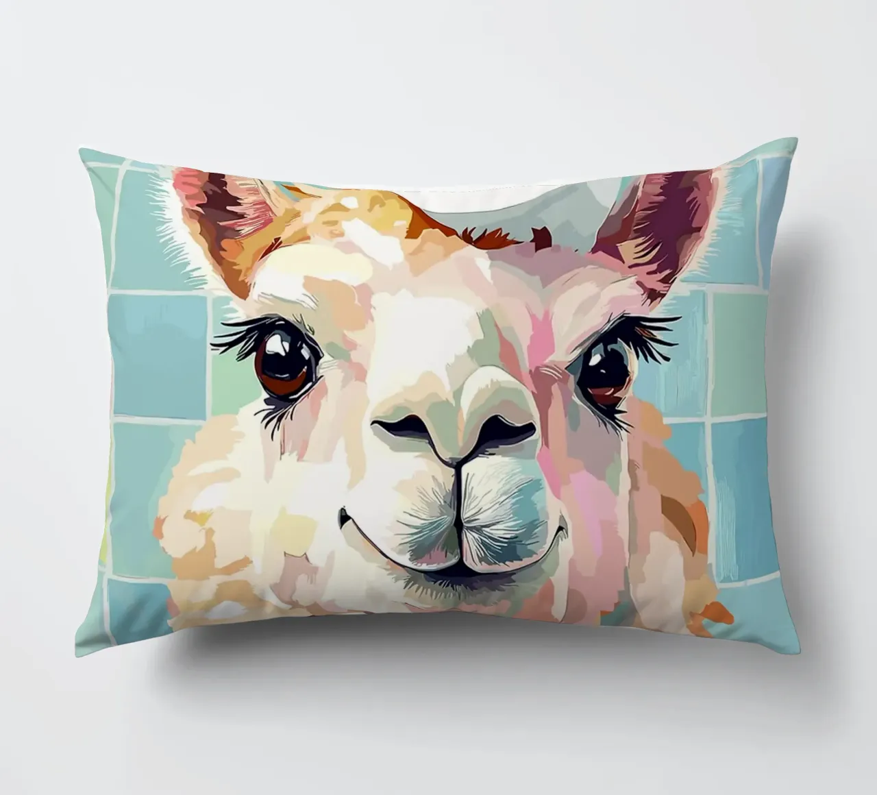 Lama con carta igienica in testa cuscino da Sabine Klein