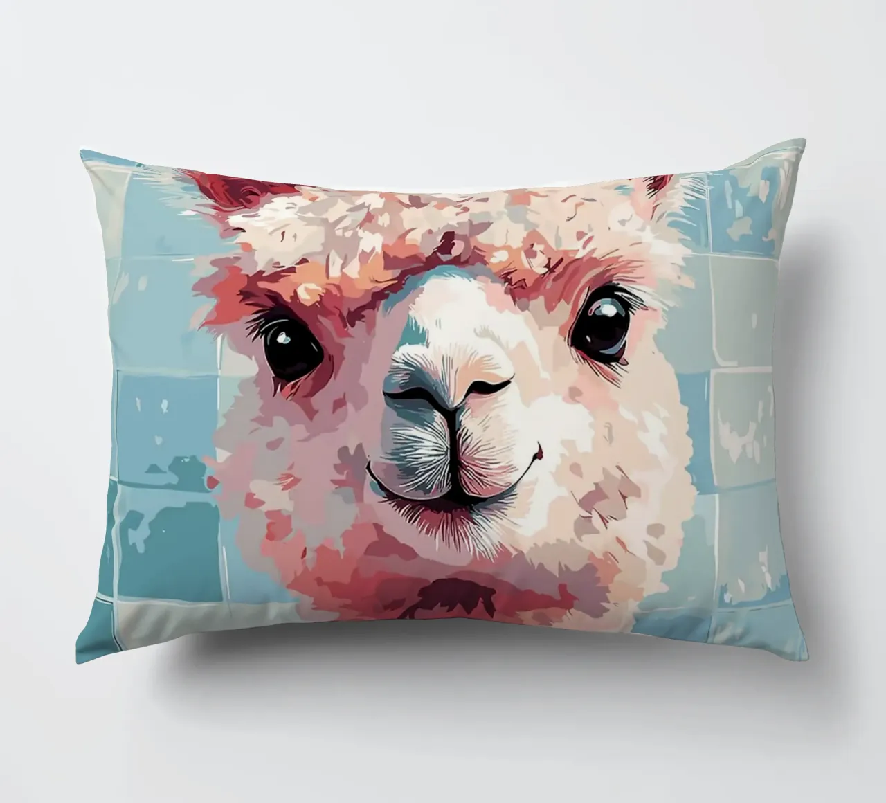 Lama con carta igienica in testa cuscino da Sabine Klein