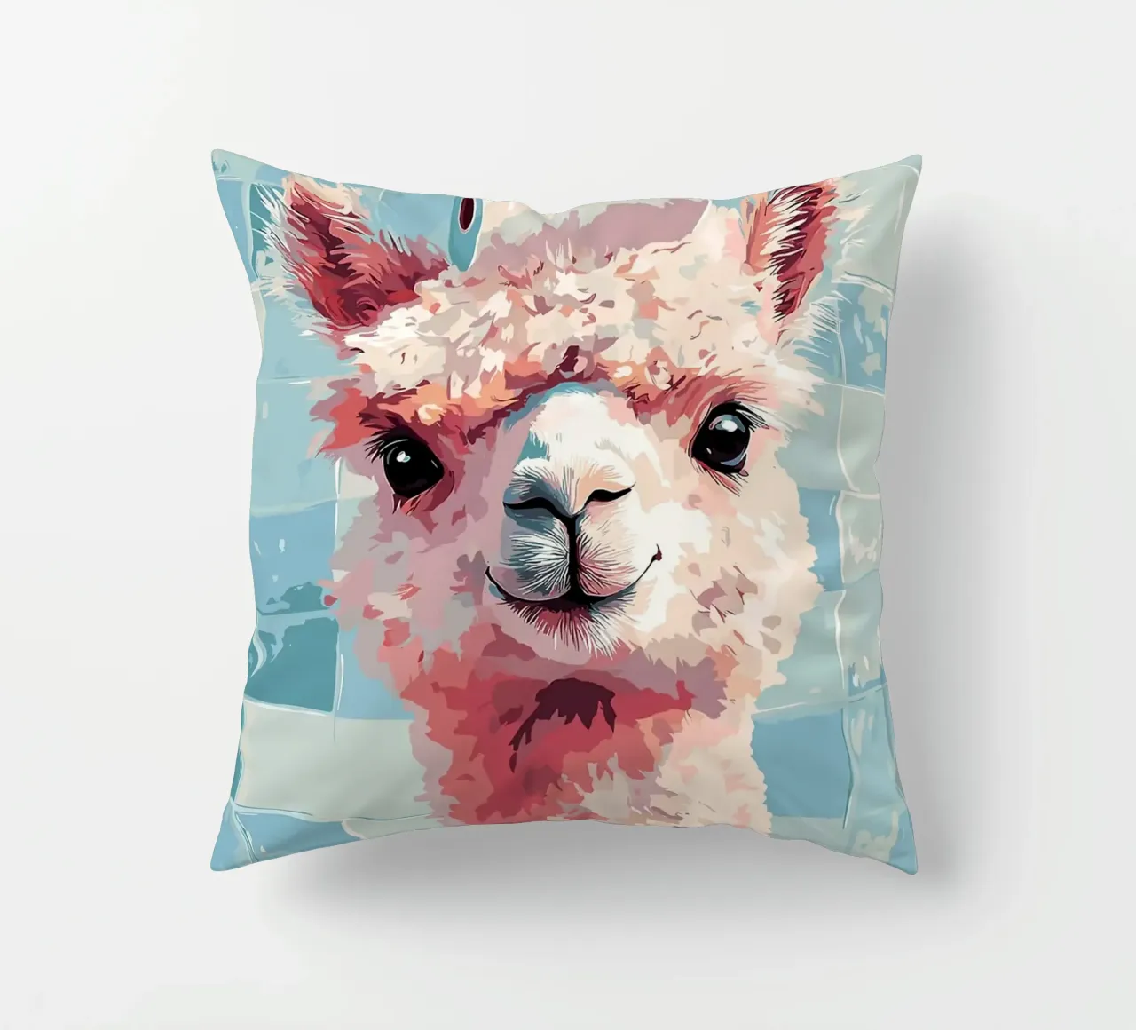 Lama con carta igienica in testa cuscino da Sabine Klein