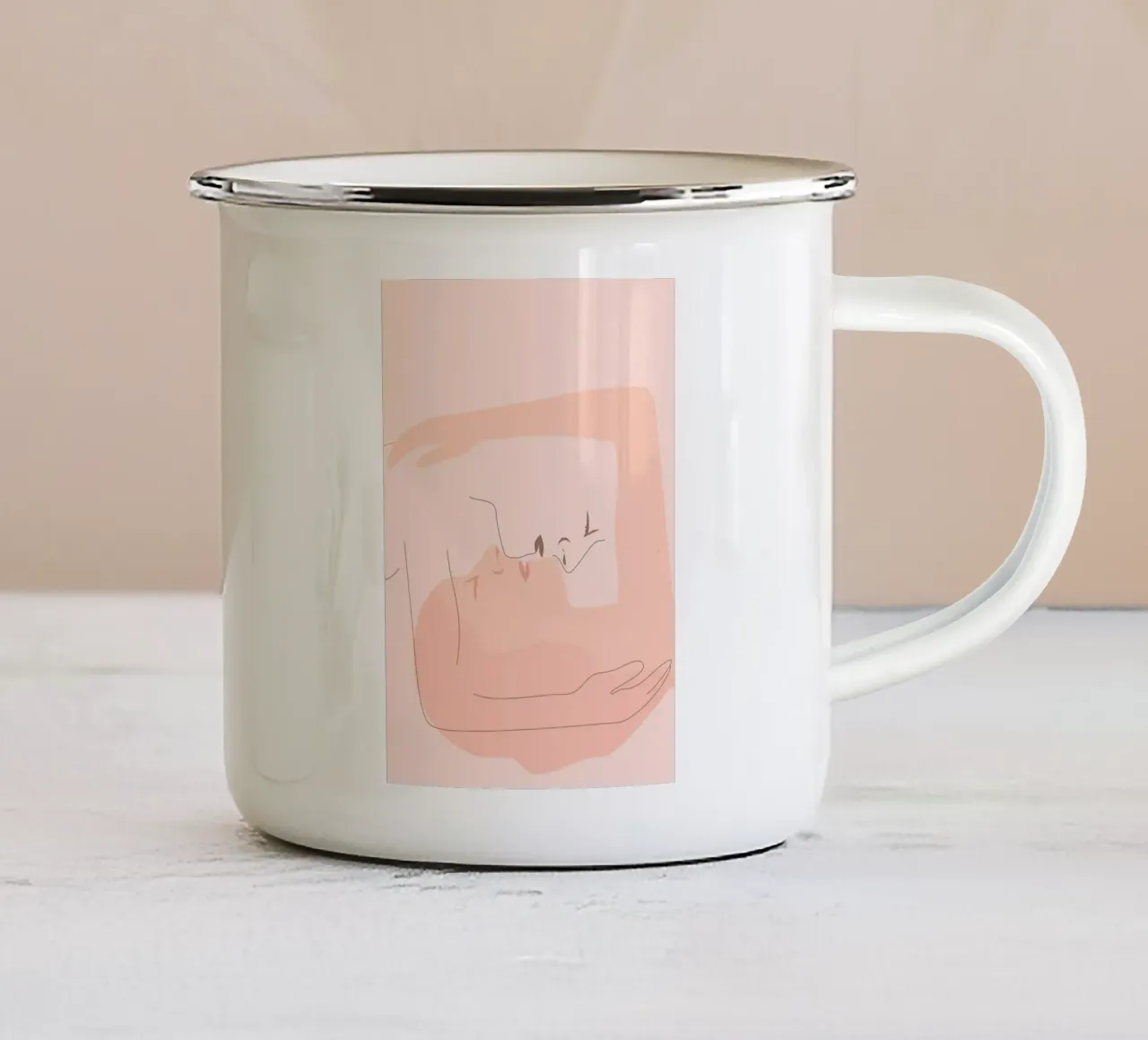 hold me tight. (the touch of my soul) tazza in smalto da FRICKE DESIGN