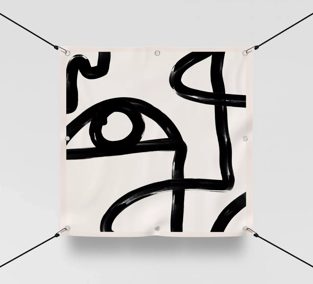 Line art astratta Eye 3 telo in pvc da ThingDesign