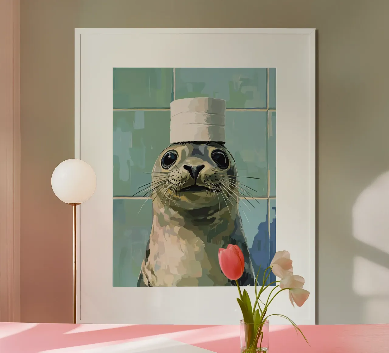 Sigillo con cappello di carta igienica poster da Sabine Klein