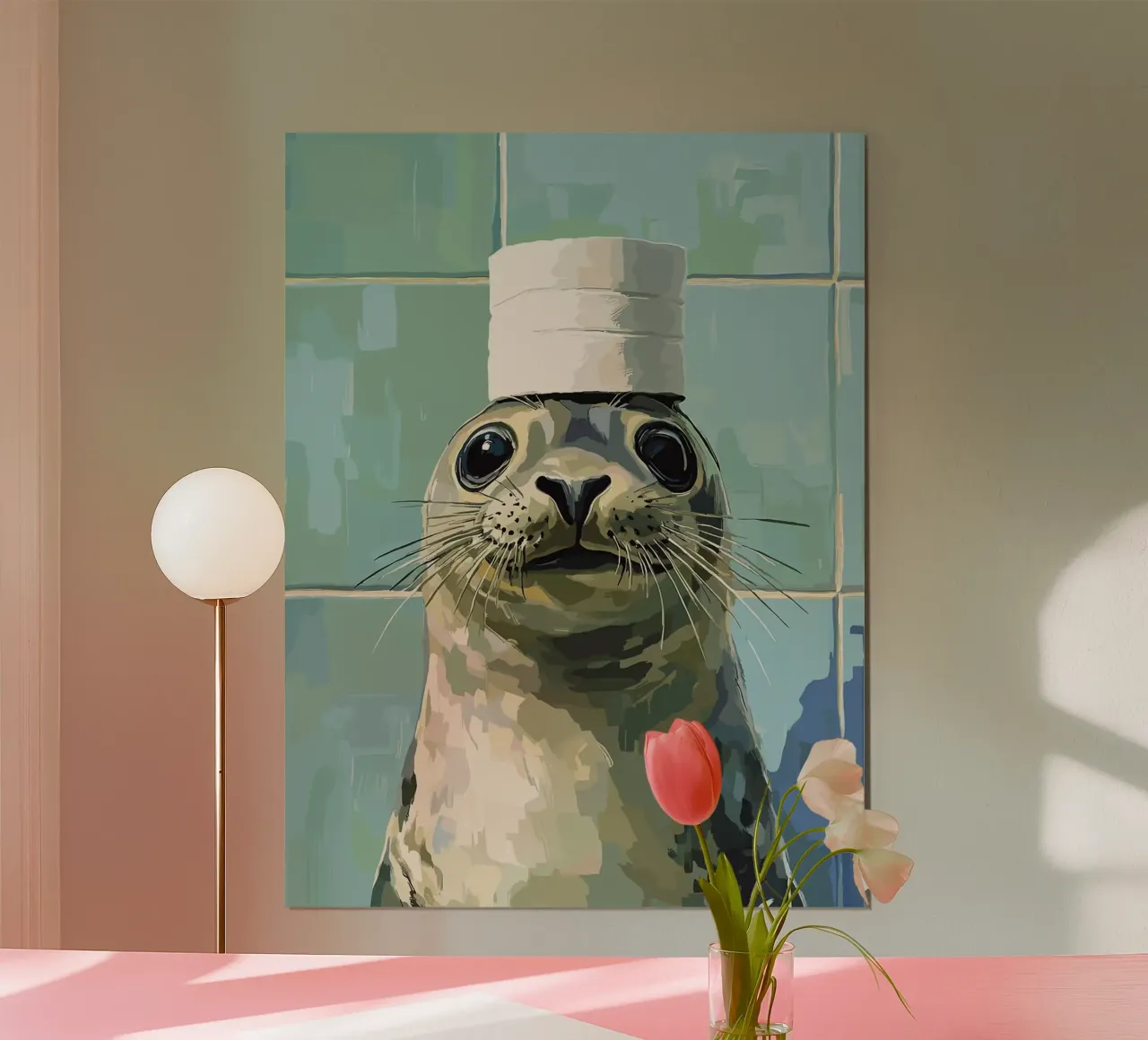 Sigillo con cappello di carta igienica poster da Sabine Klein