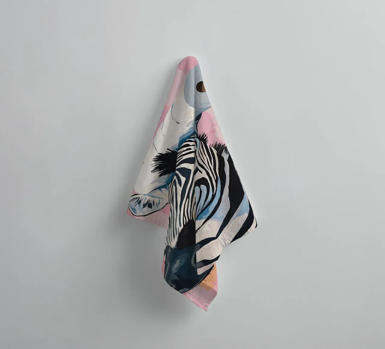 Zebra met wc-hoed badhanddoek van Sabine Klein