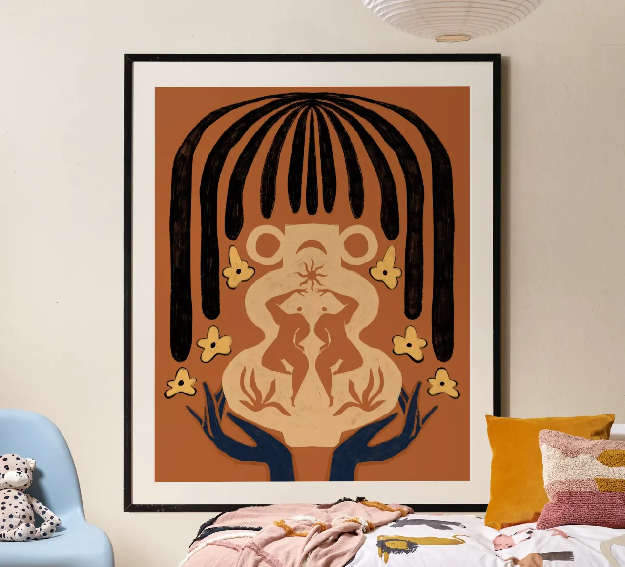 Vessel Collection, Sun and Moon poster con telaio in legno da Arty Guava