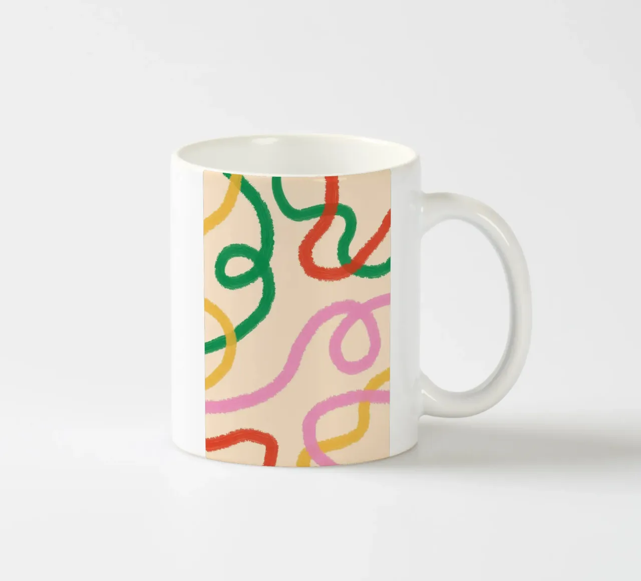 Linea colorata astratta tazza in ceramica da galihstudio