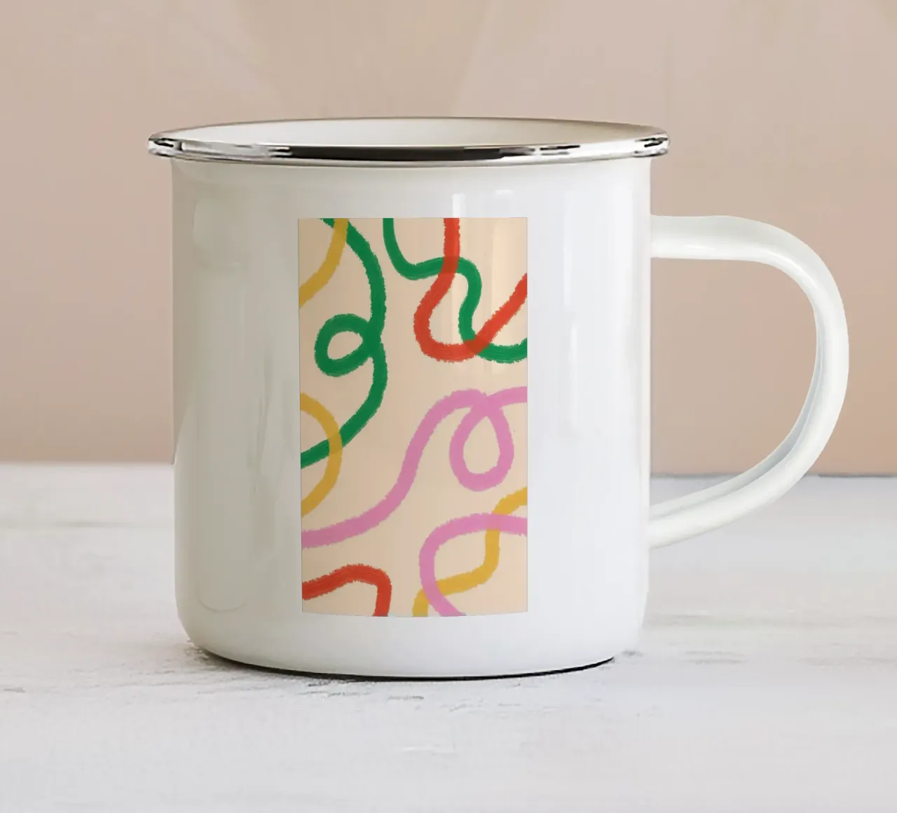 Linea colorata astratta tazza in smalto da galihstudio