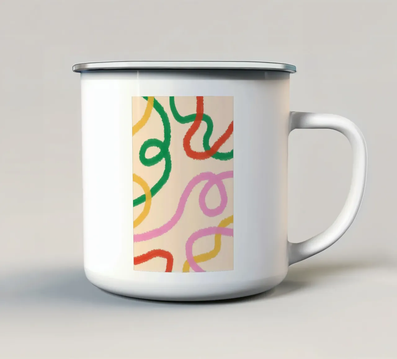 Linea colorata astratta tazza in smalto da galihstudio