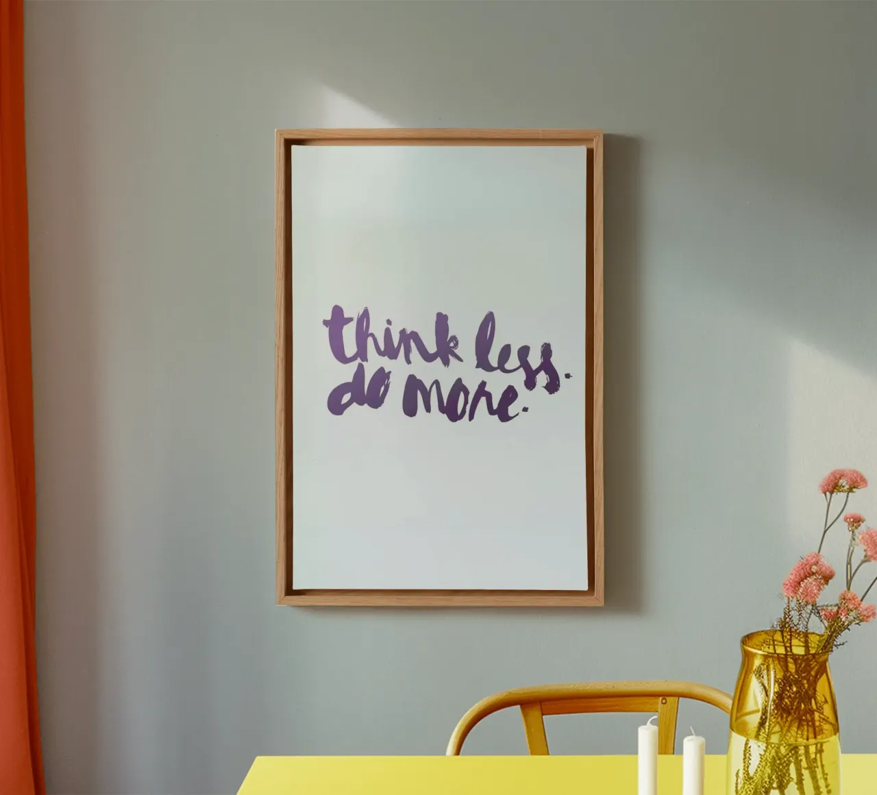 Think Less tela con Cornice a cassetta da Dead Language