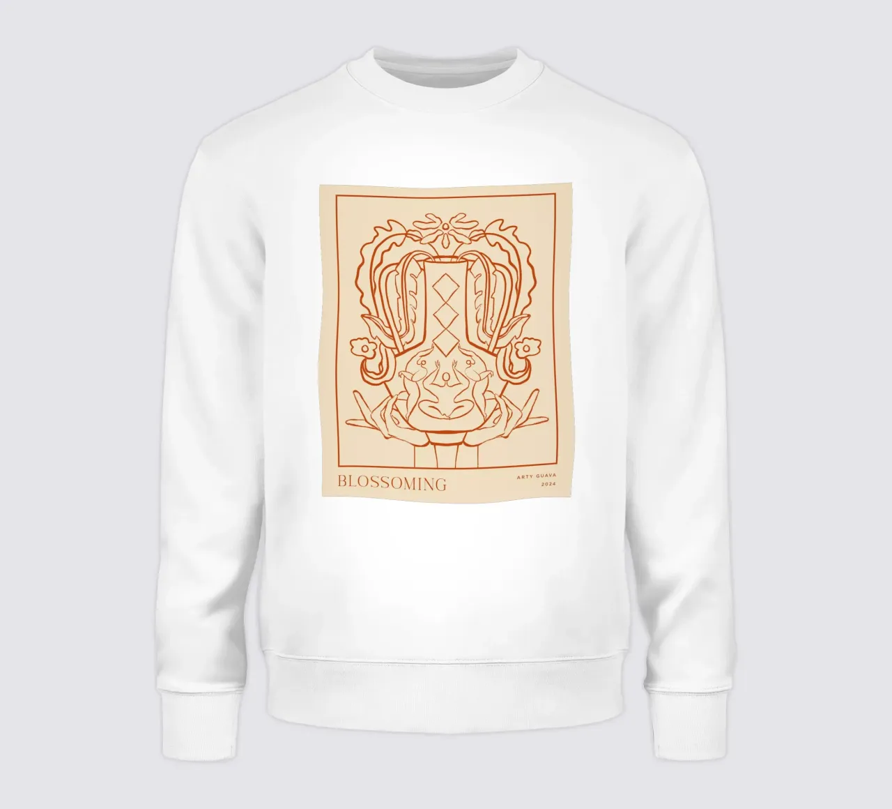 Vessel Collection, Blossoming Line Art felpa da Arty Guava
