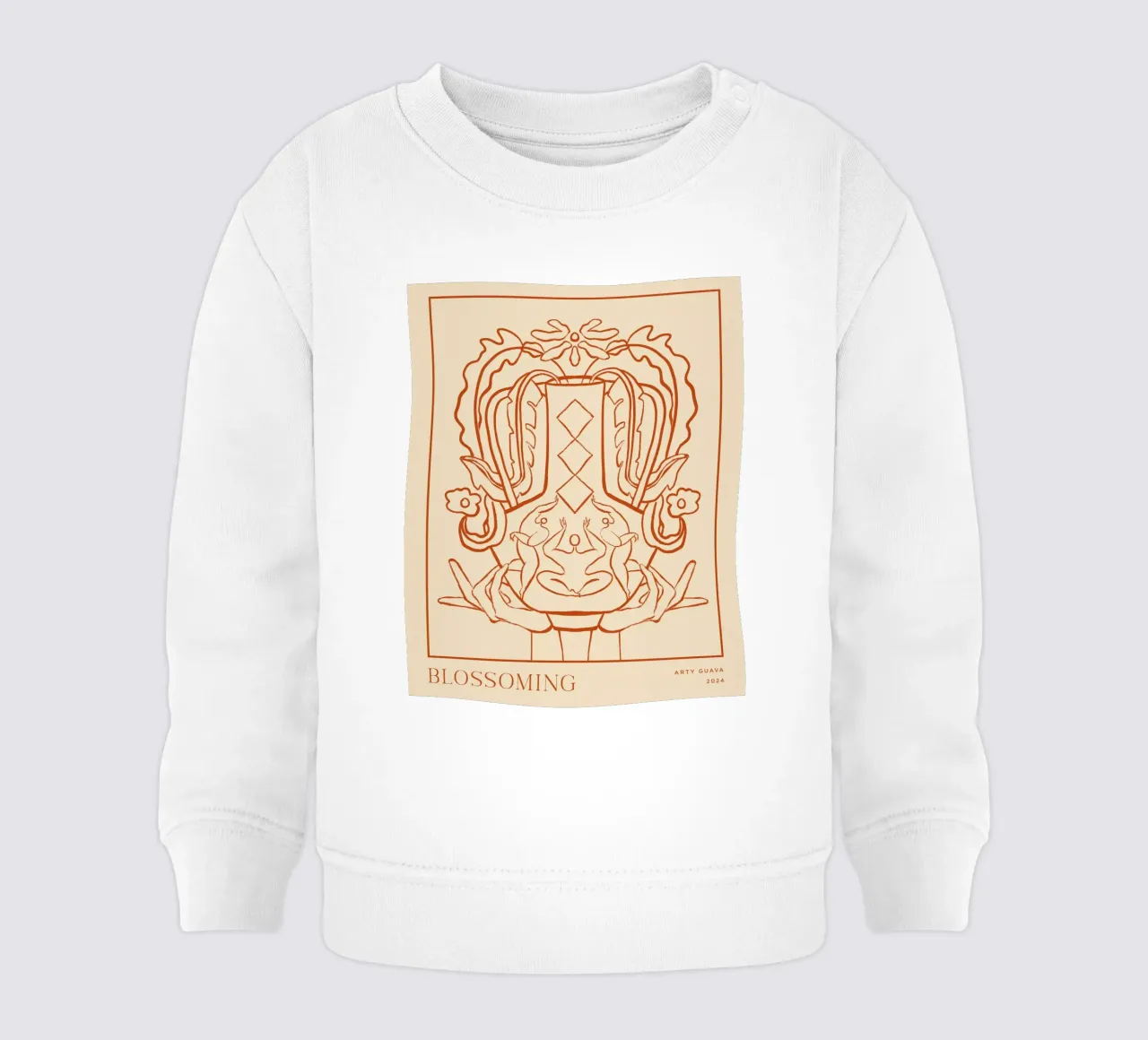 Vessel Collection, Blossoming Line Art felpa neonato da Arty Guava