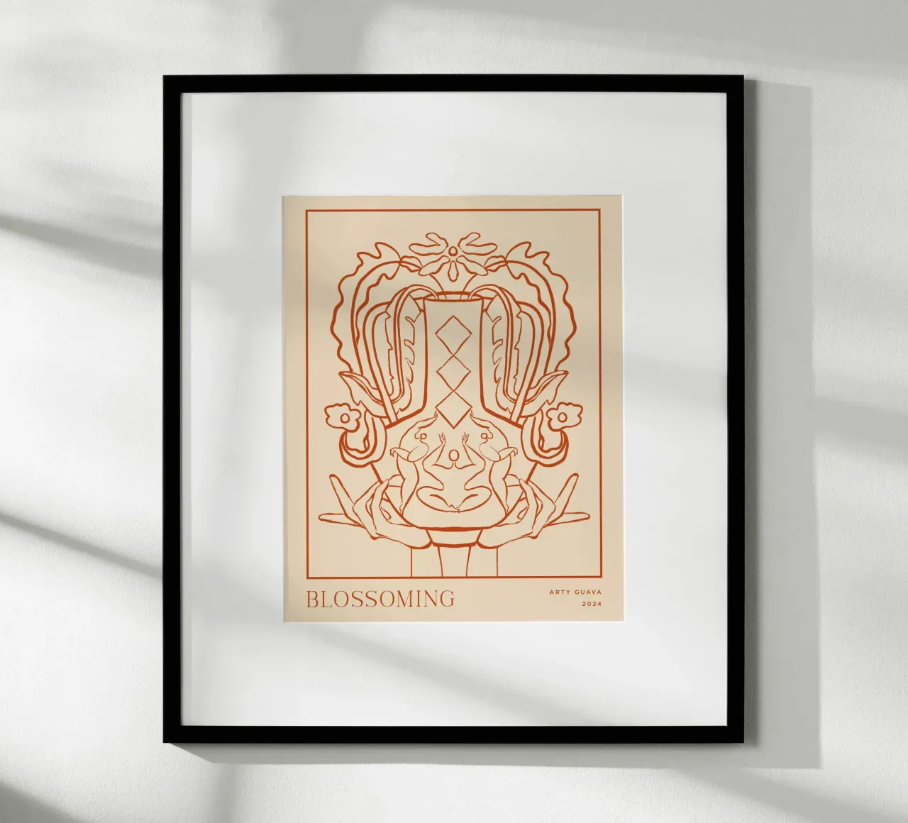 Vessel Collection, Blossoming Line Art poster da Arty Guava