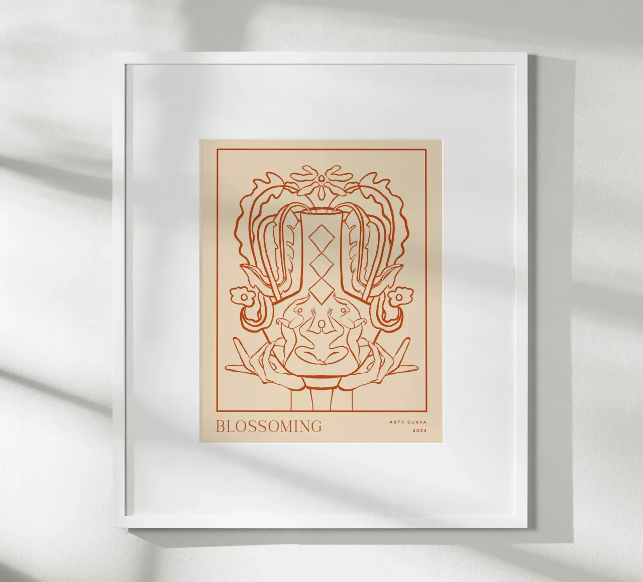 Vessel Collection, Blossoming Line Art poster da Arty Guava