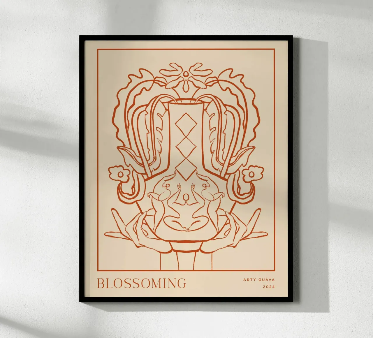 Vessel Collection, Blossoming Line Art poster da Arty Guava