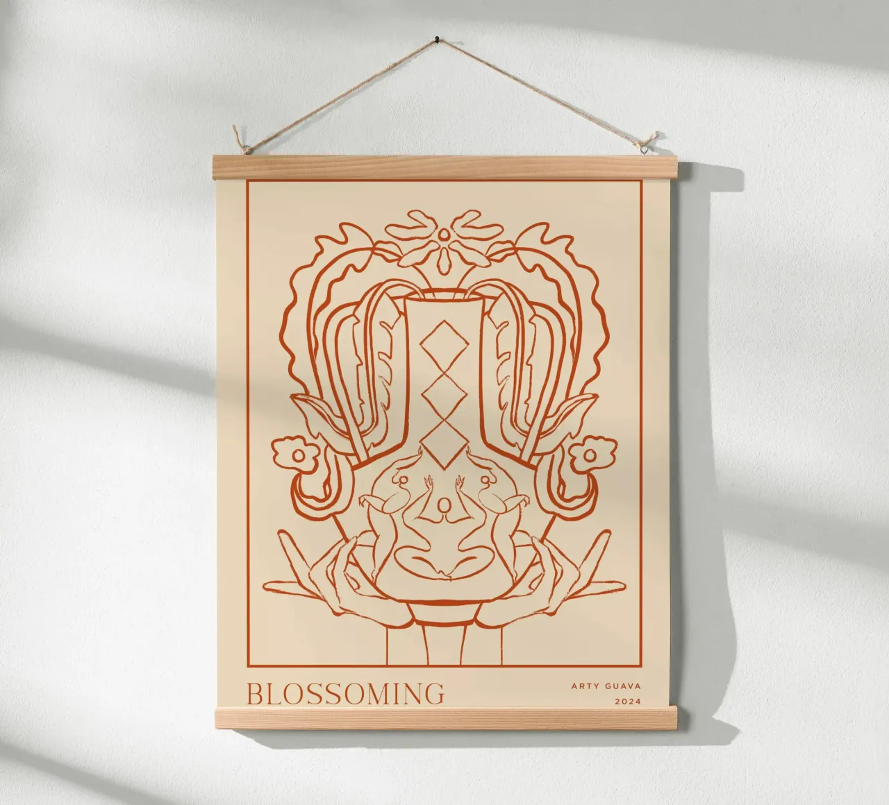 Vessel Collection, Blossoming Line Art poster da Arty Guava