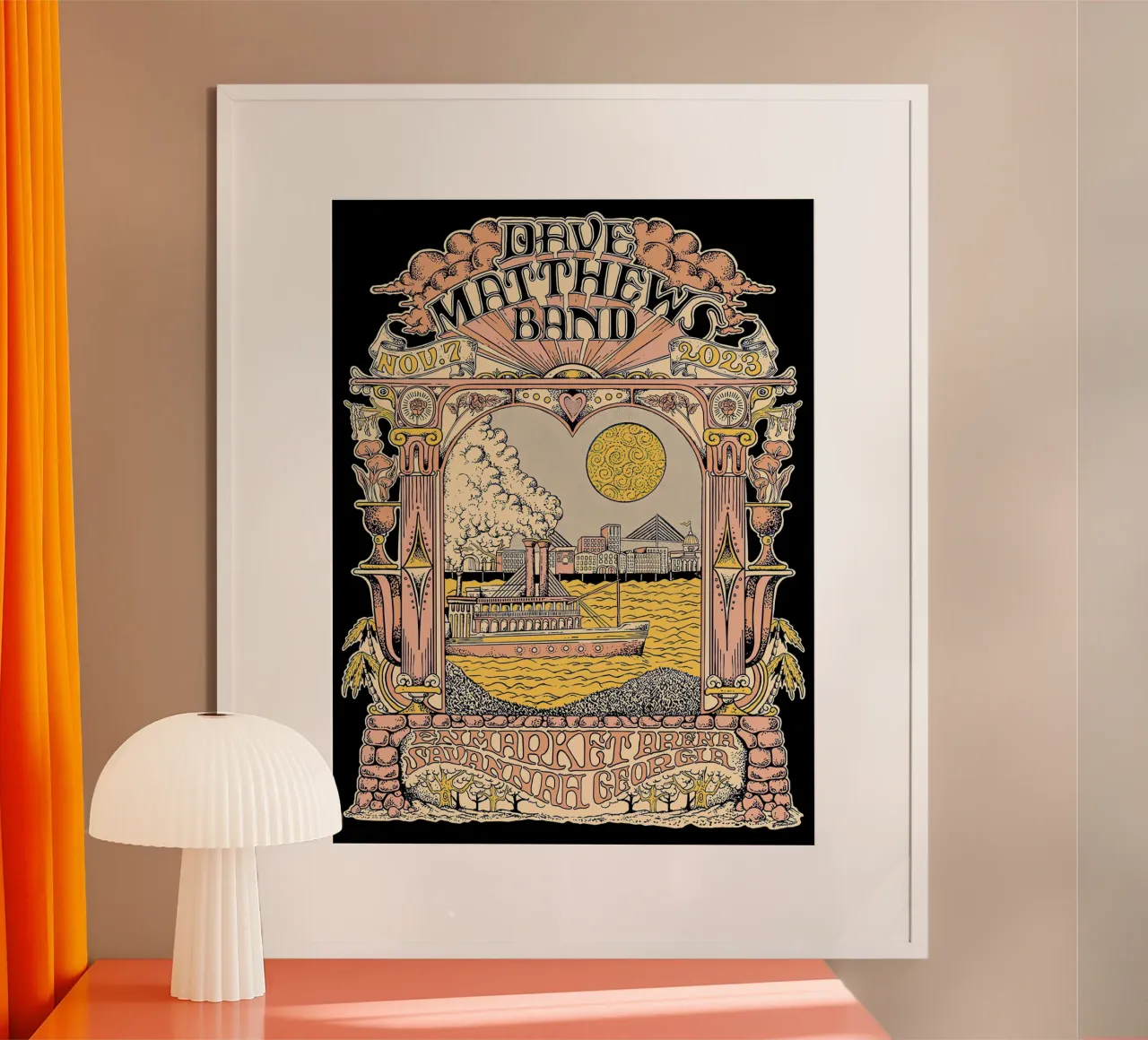 Poster per spettacolo WPP DMB Savannah-Dave Matthews Bandart poster da andrea boceli