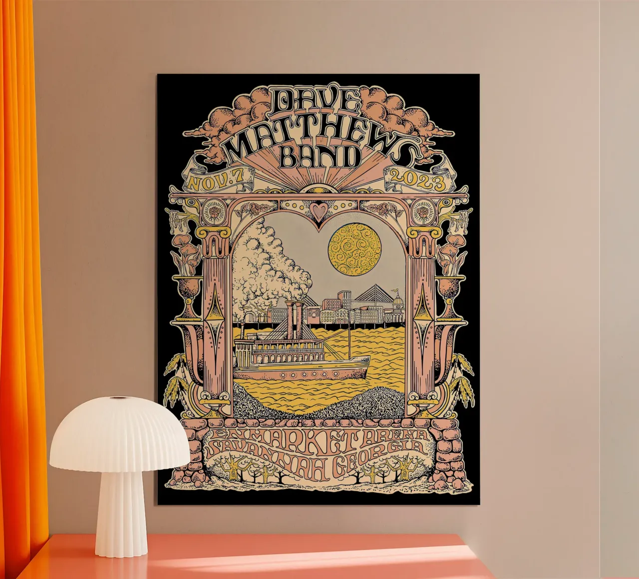 Poster per spettacolo WPP DMB Savannah-Dave Matthews Bandart poster da andrea boceli