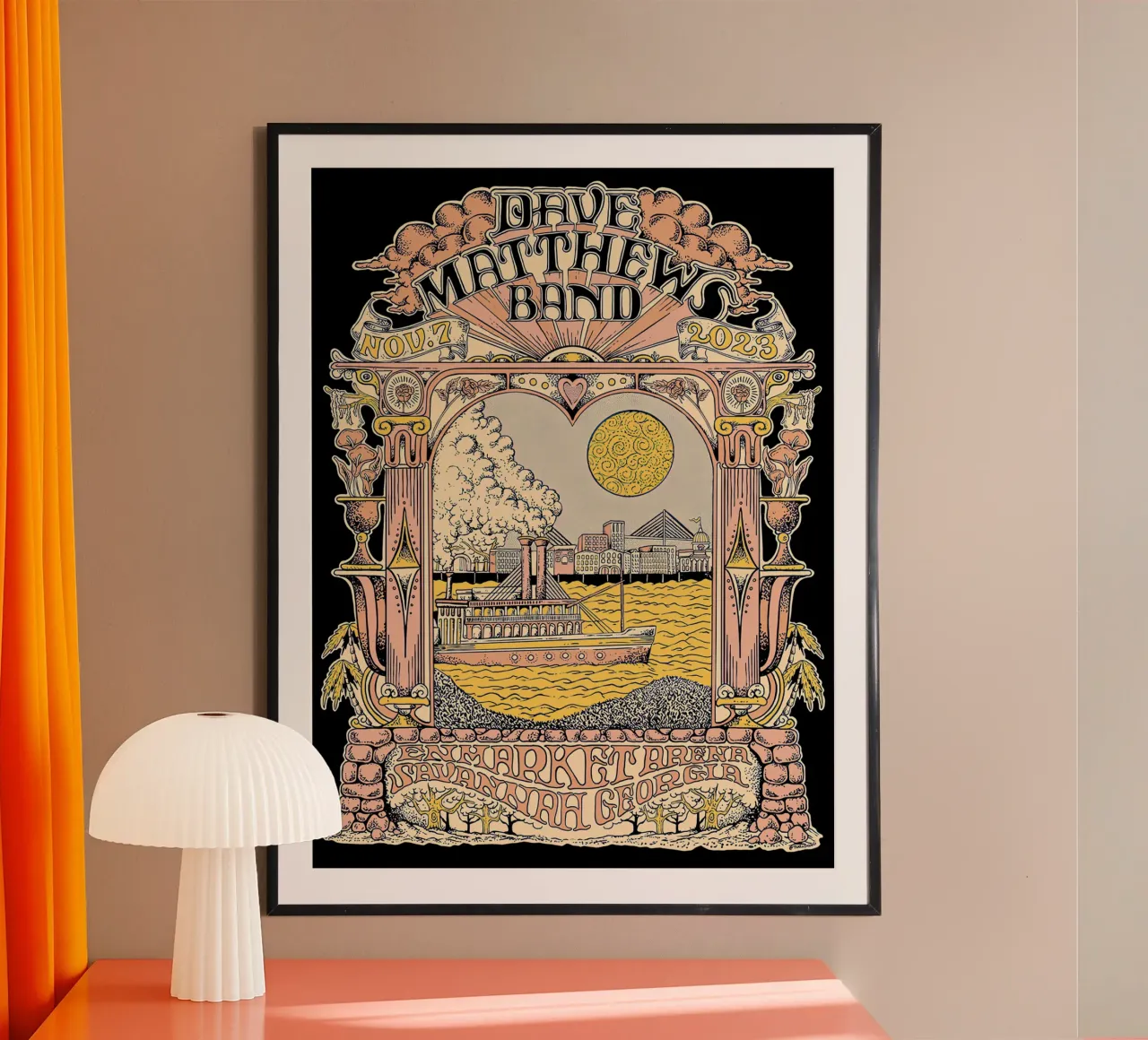 Poster per spettacolo WPP DMB Savannah-Dave Matthews Bandart poster da andrea boceli