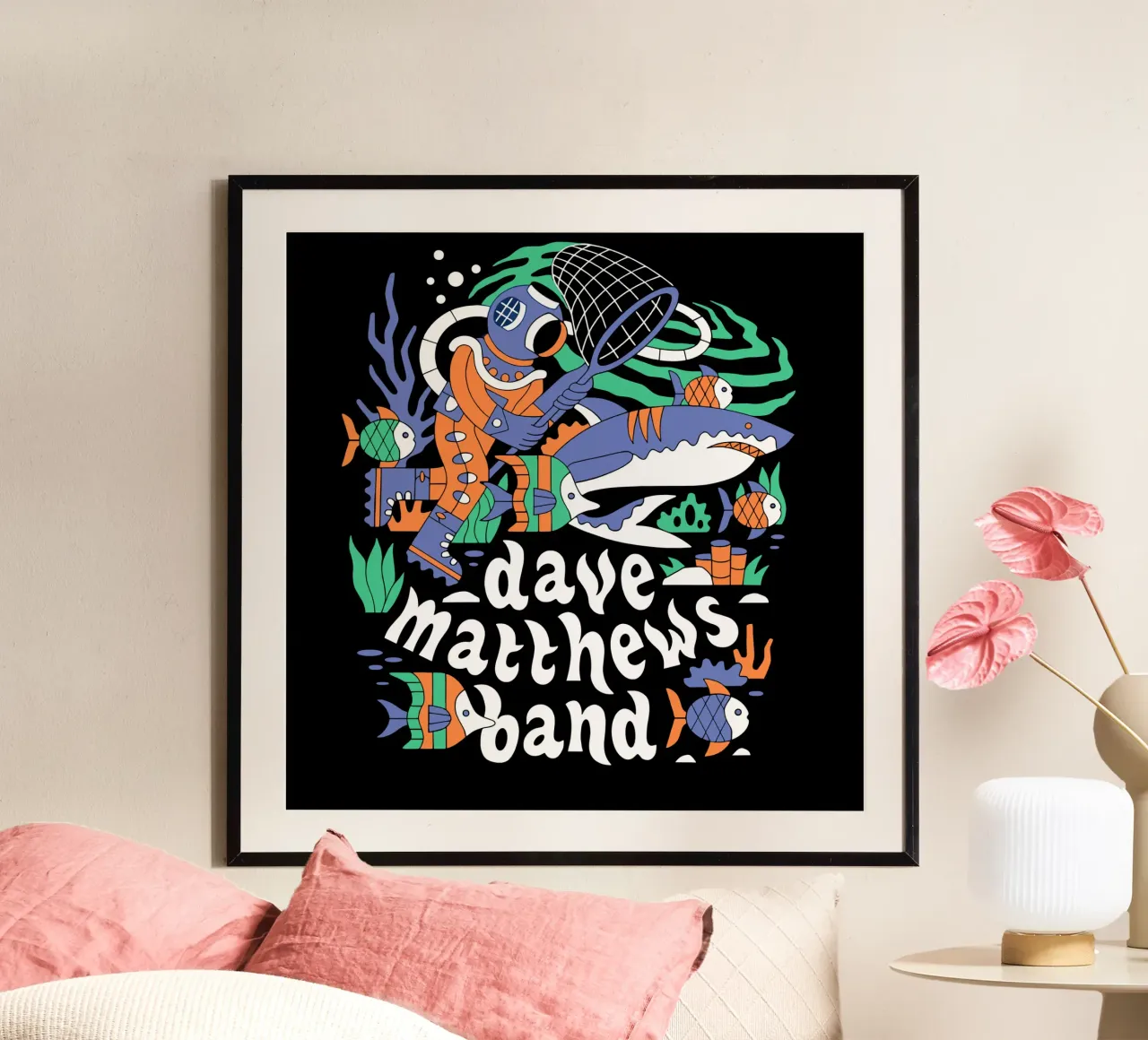 West Palm Beach, FL 2024 - dave matthews poster con telaio in plastica da andrea boceli