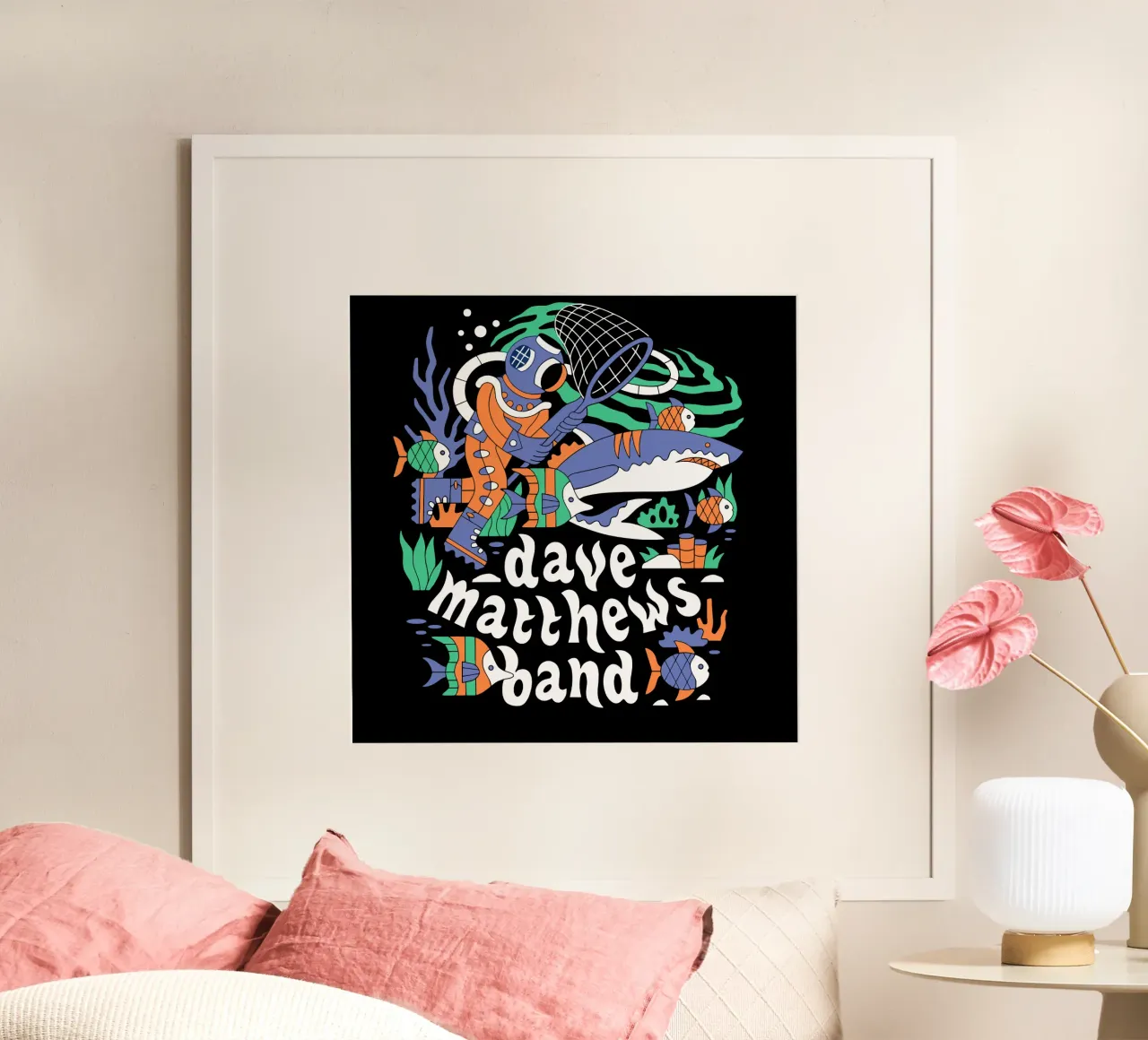 West Palm Beach, FL 2024 - dave matthews poster con telaio in plastica da andrea boceli