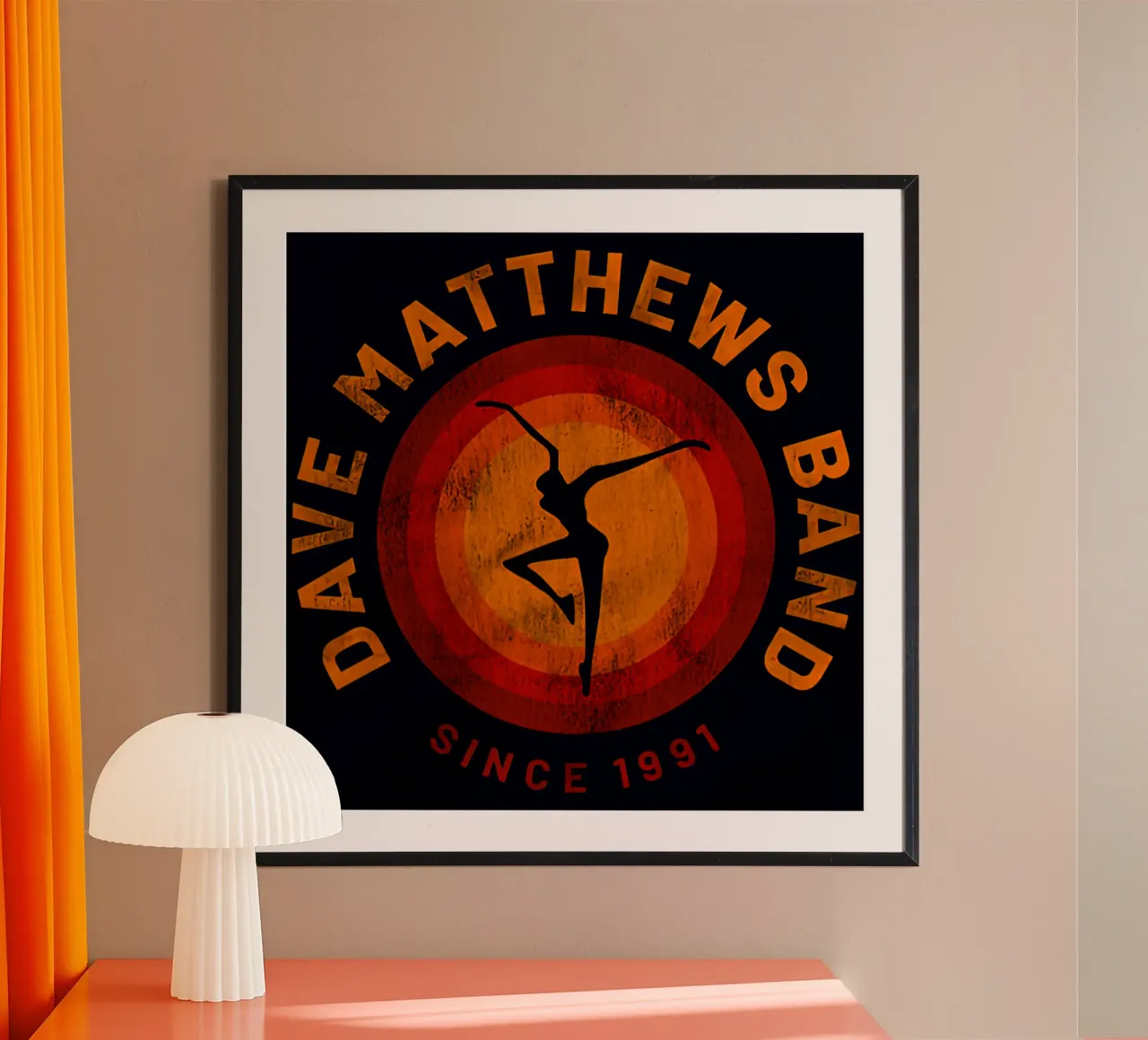 Dave Matthews Band Sportiqe Firedancer Tee poster con telaio in plastica da andrea boceli