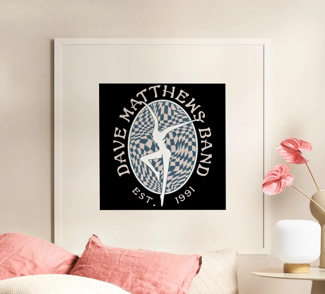 Tasca Firedancer con tintura a pigmenti della Dave Matthews Band poster con telaio in plastica da andrea boceli