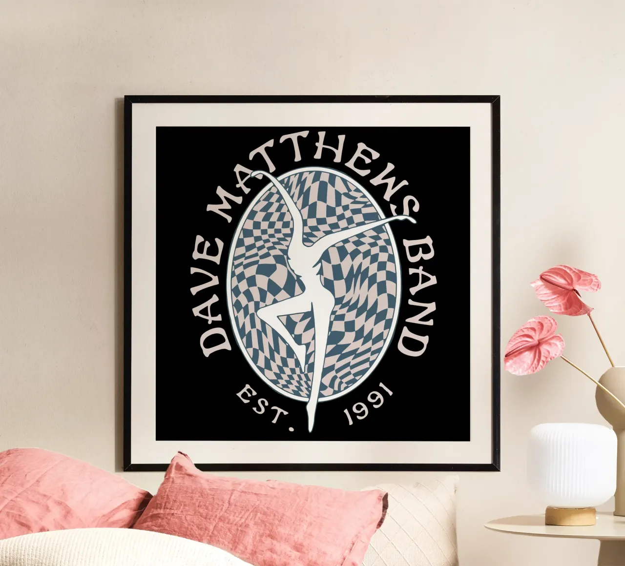Tasca Firedancer con tintura a pigmenti della Dave Matthews Band poster con telaio in plastica da andrea boceli