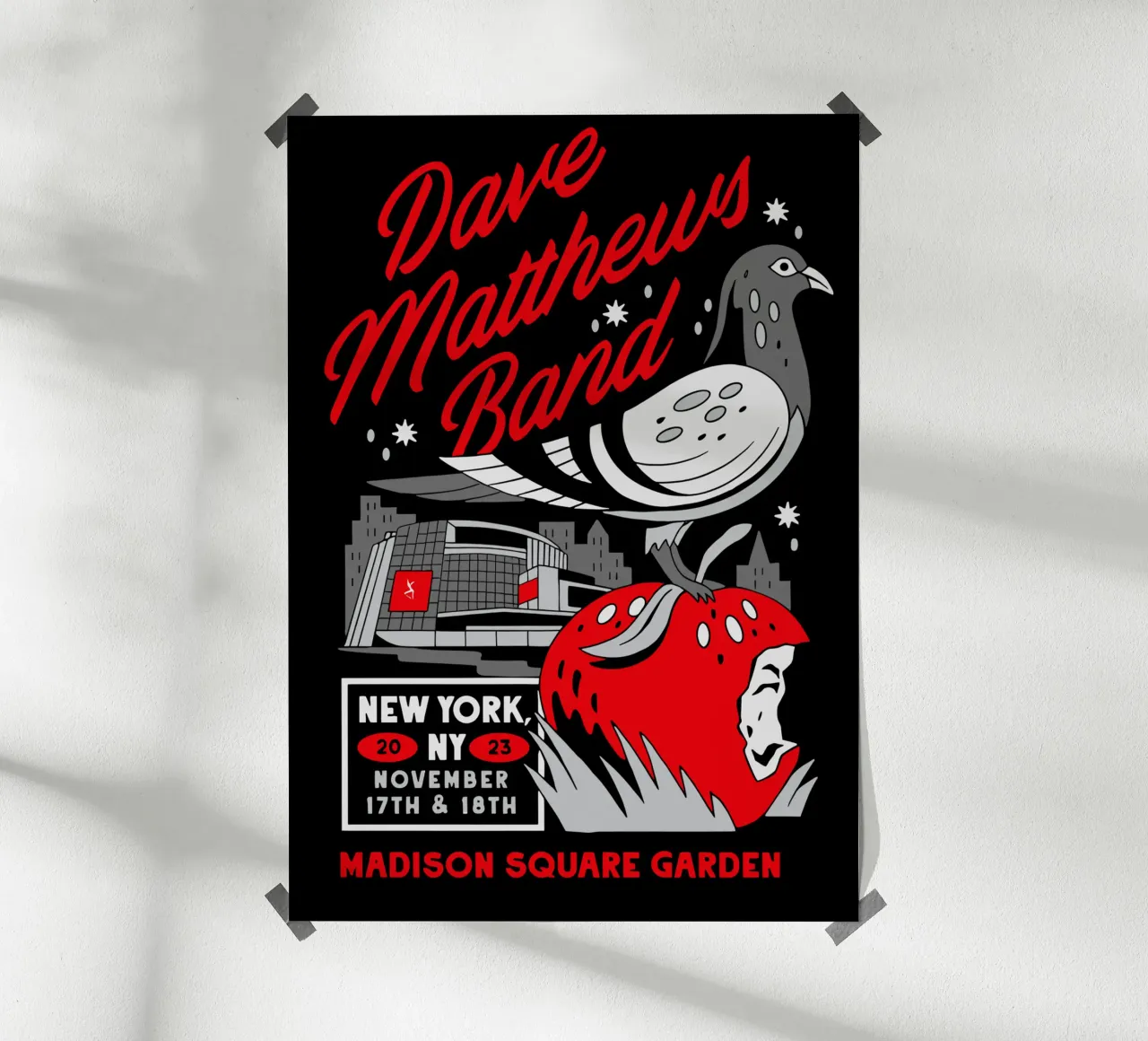 Tasca Firedancer con tintura a pigmenti della Dave Matthews Band poster con telaio in plastica da andrea boceli