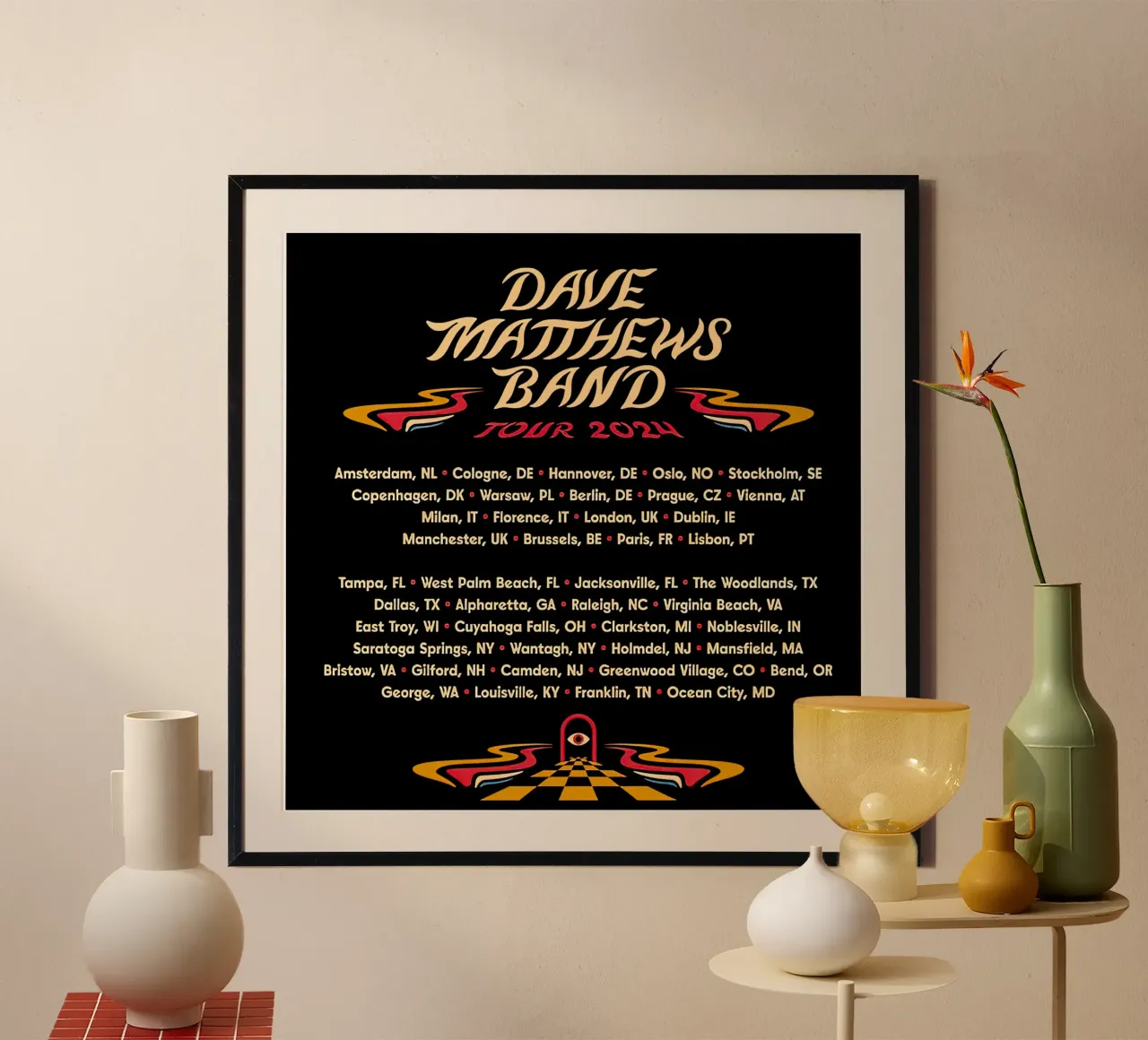 Dave Matthews Band 2 poster con telaio in plastica da andrea boceli