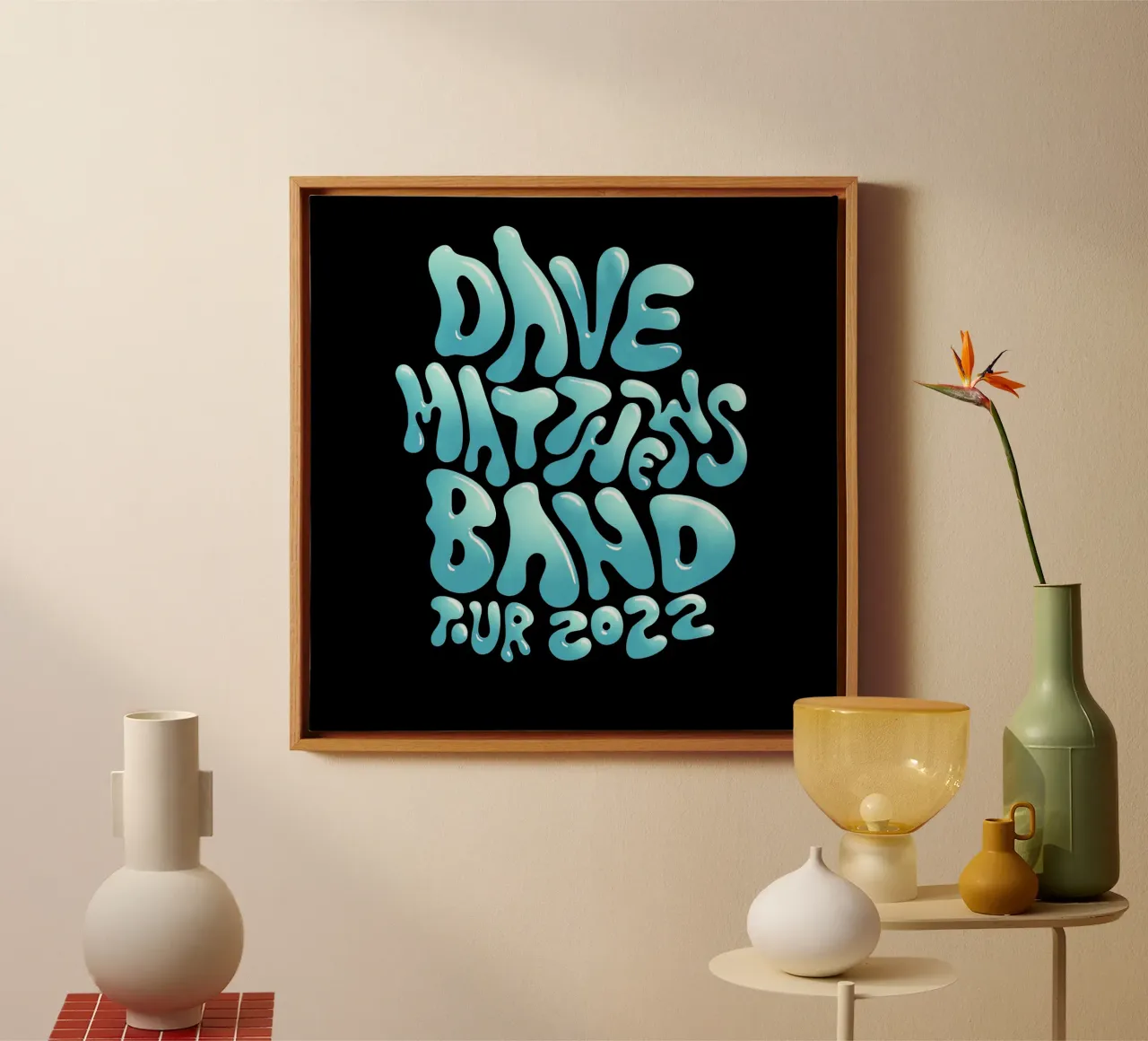 Tour di Dave Matthews tela con Cornice a cassetta da andrea boceli