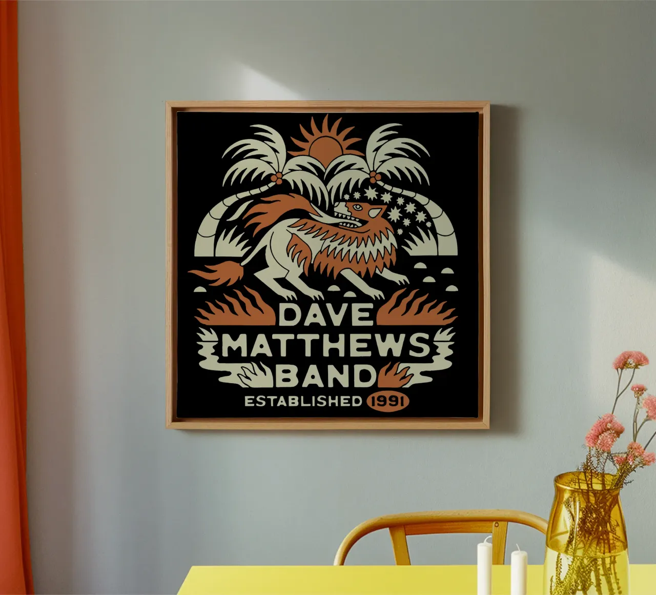 Il Leone di Dave Matthews tela con Cornice a cassetta da andrea boceli