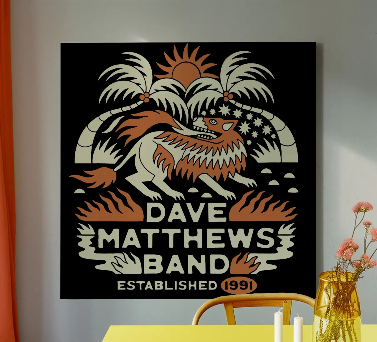 Il Leone di Dave Matthews tela con Cornice a cassetta da andrea boceli