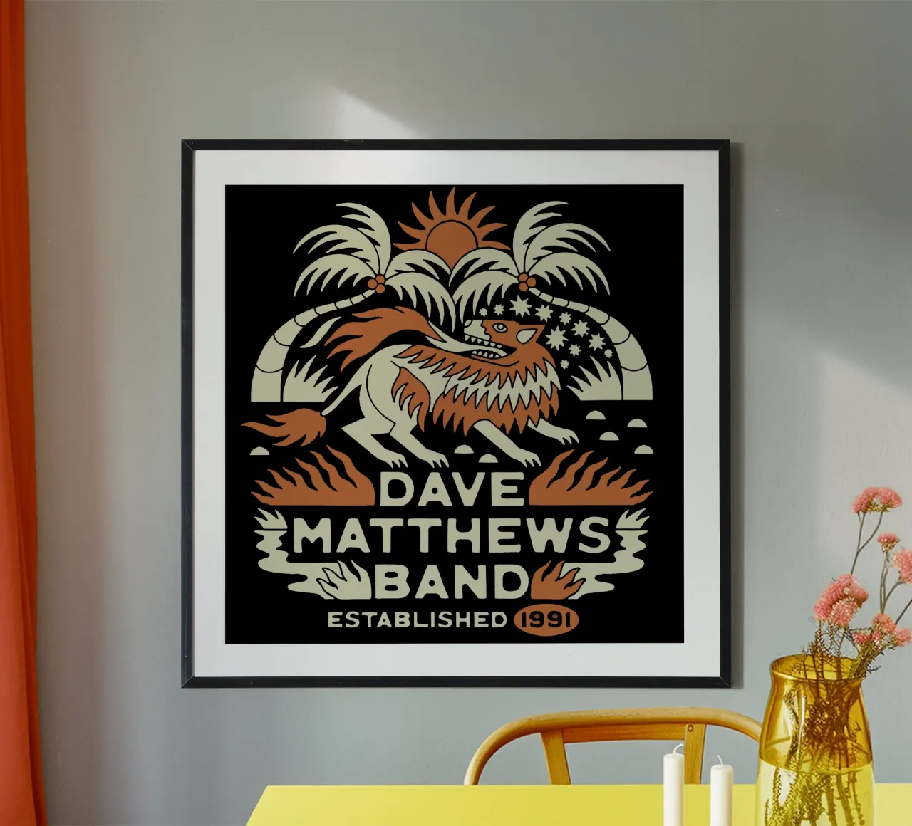 Il Leone di Dave Matthews poster con telaio in plastica da andrea boceli