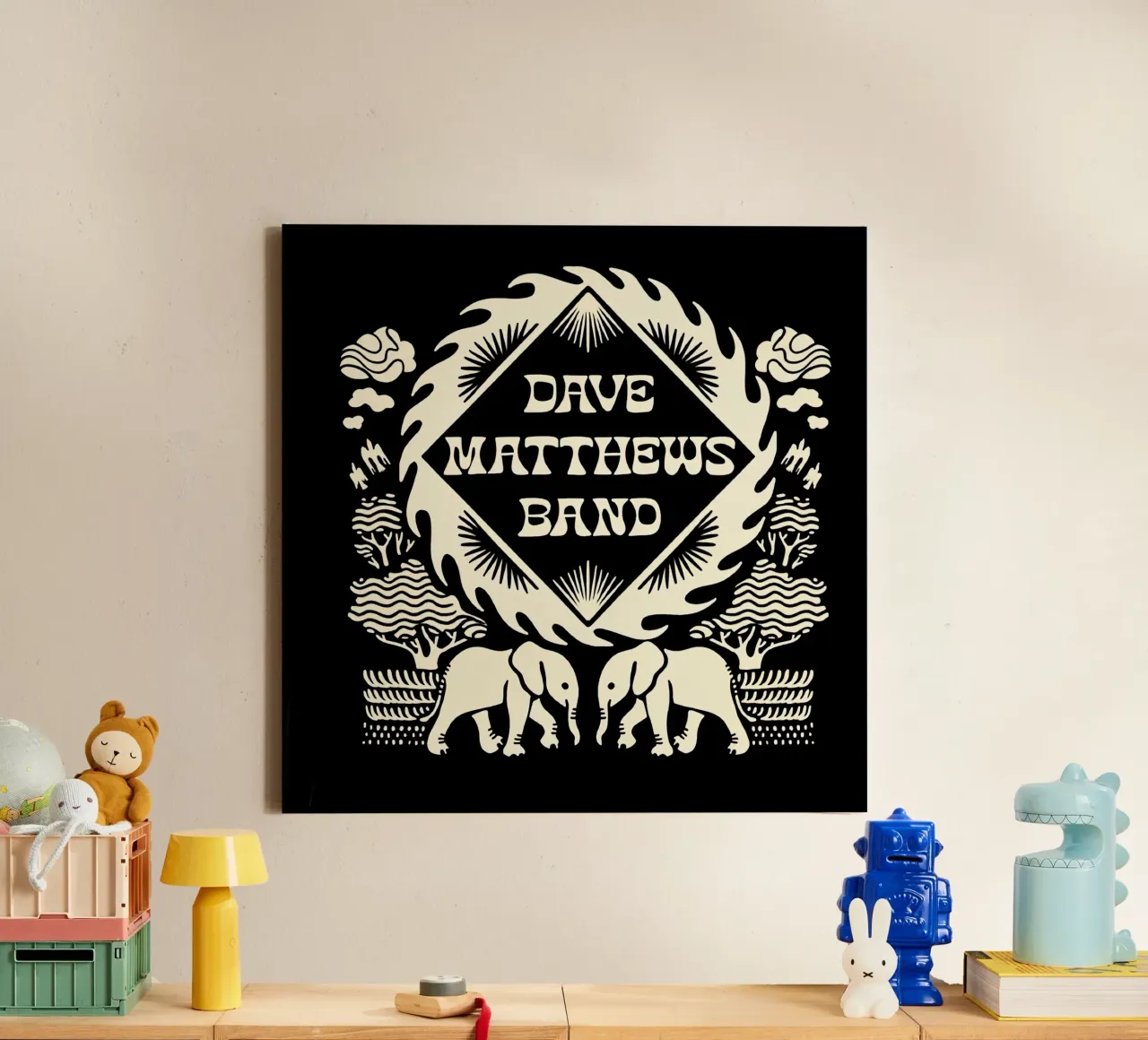 Dave Matthews DMB x Reteti Elephant Sanctuary canvas with Floater frame by andrea boceli