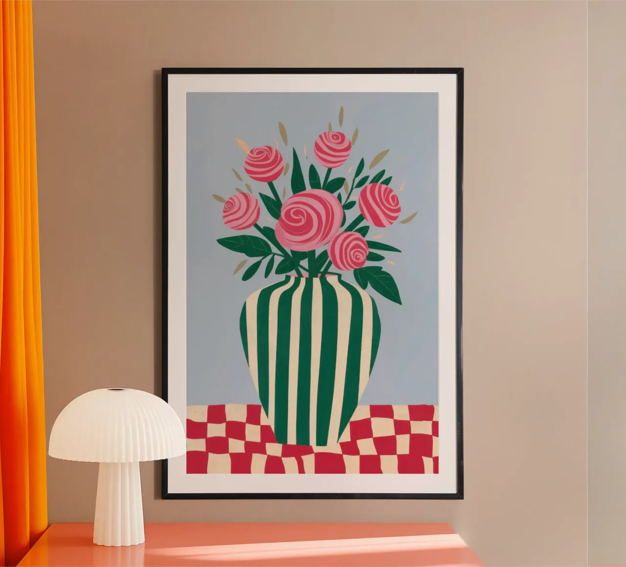 Rosa Eleganza a righe poster da Autumn Season