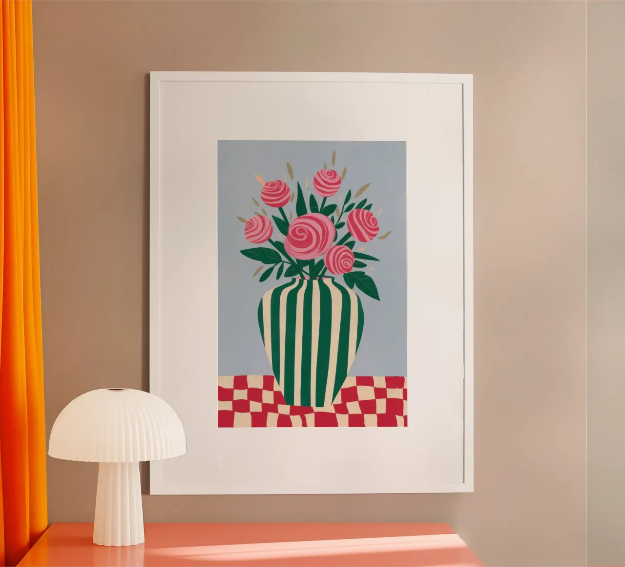 Rosa Eleganza a righe poster da Autumn Season