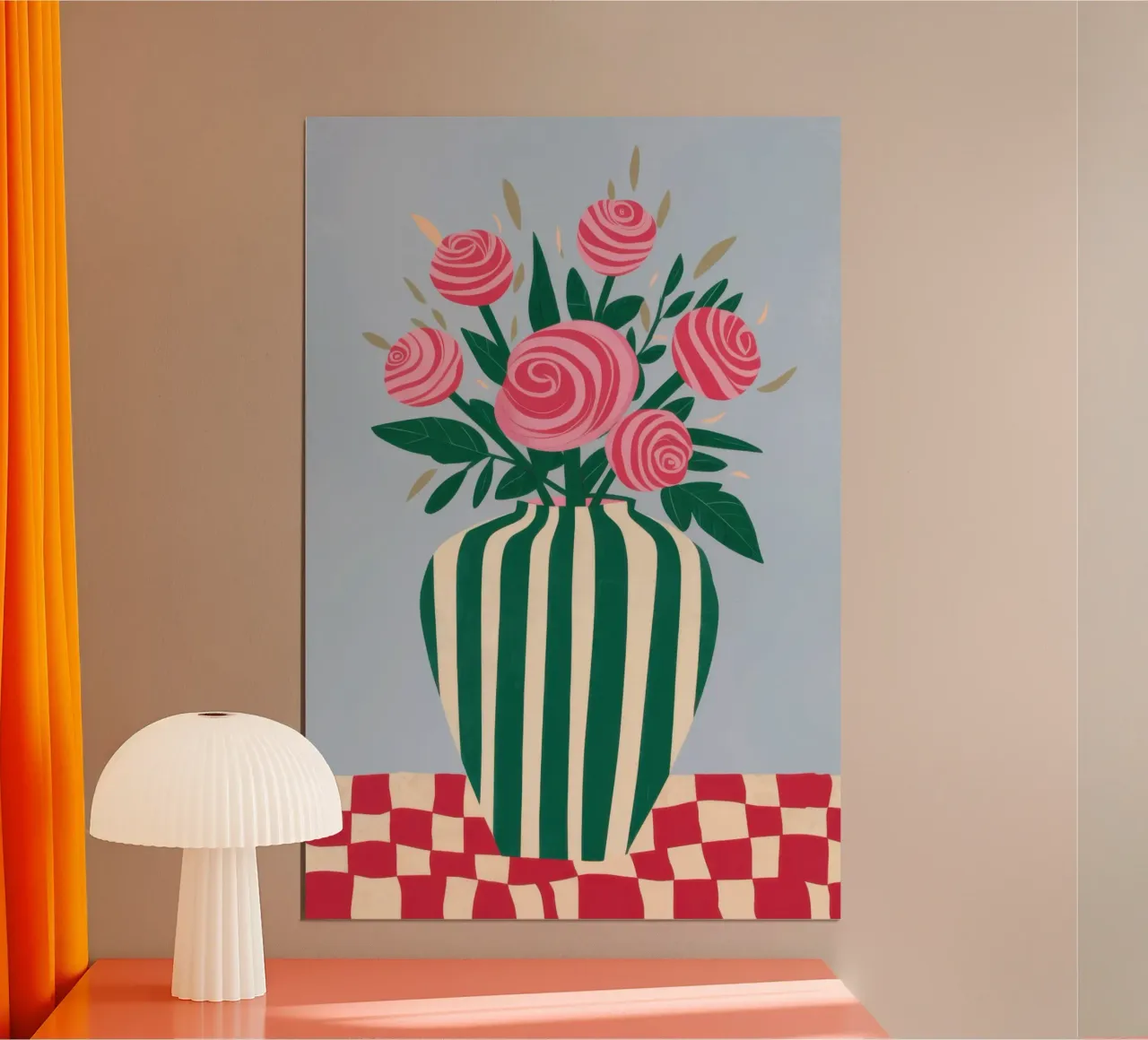 Rosa Eleganza a righe poster da Autumn Season
